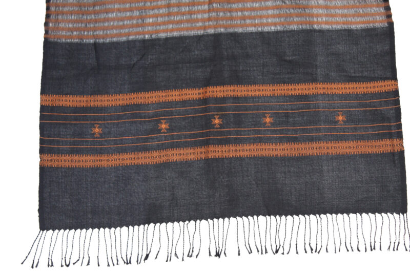 Black Handwoven Woman Stole | Women Scarves for Winter